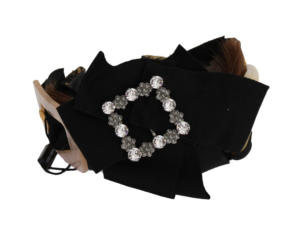 Dolce &amp; Gabbana Clear Crystal Brown Haarband