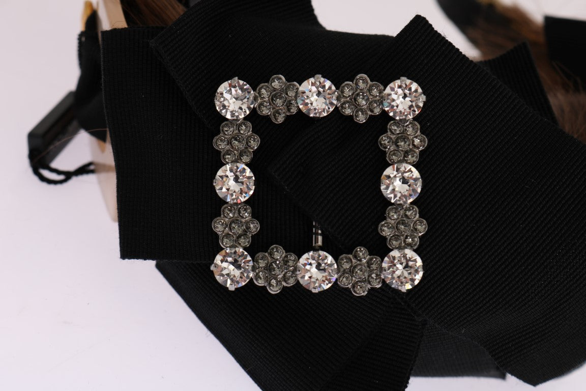 Dolce &amp; Gabbana Clear Crystal Brown Haarband