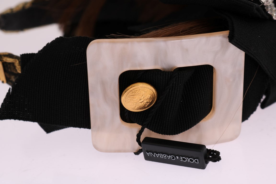 Dolce &amp; Gabbana Clear Crystal Brown Haarband