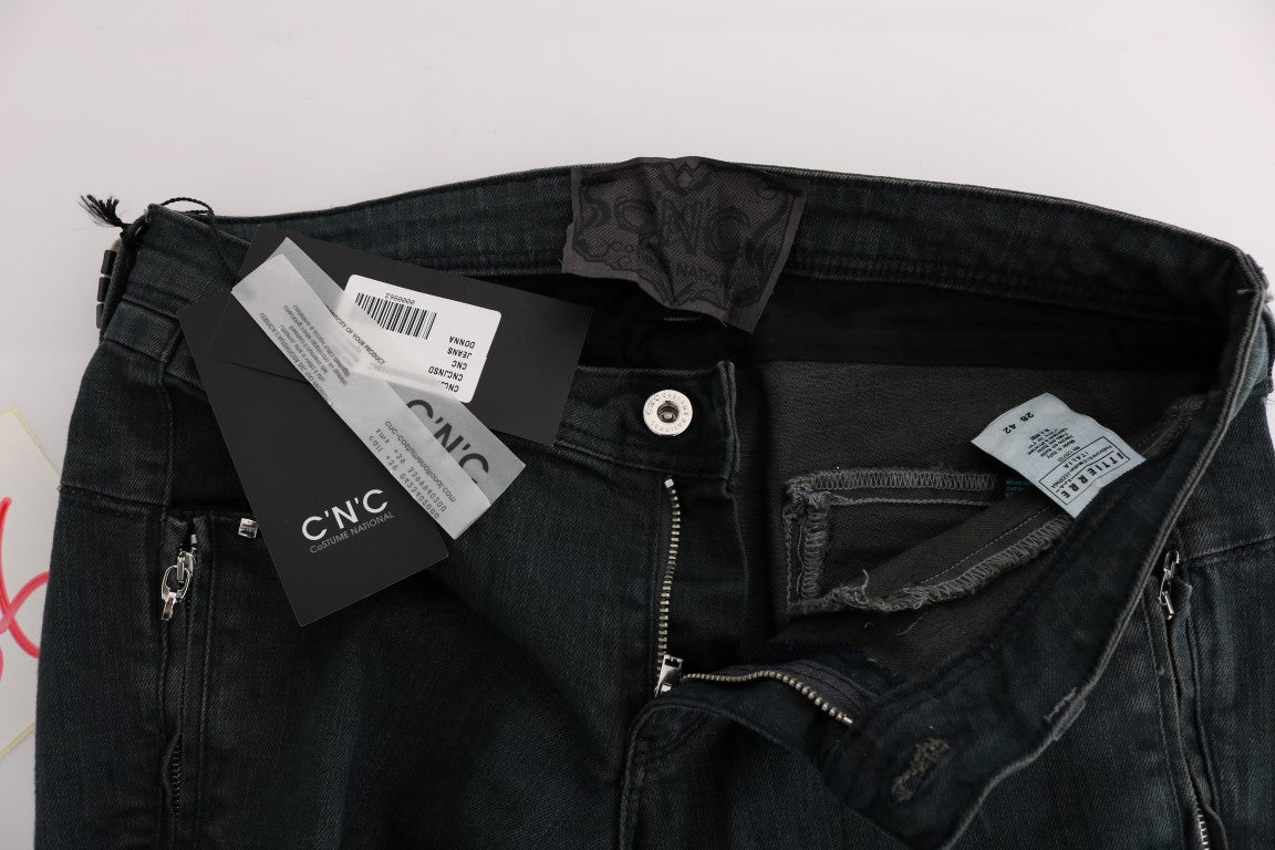 Costume National Grijze Katoenen Superslanke Denim Jeans