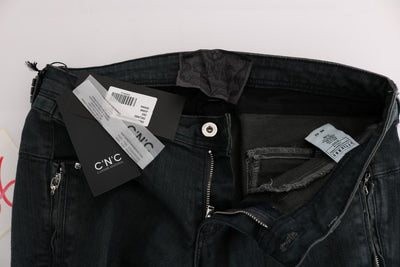 Costume National Grijze Katoenen Superslanke Denim Jeans