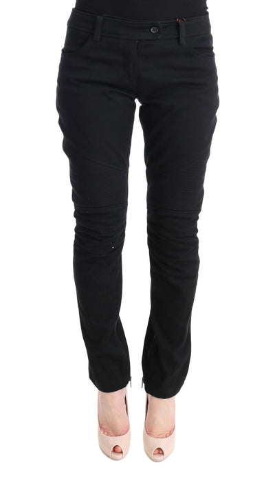 Ermanno Scervino zwarte katoenen slim-fit casual broek