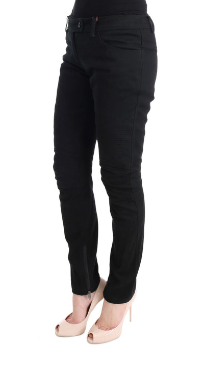 Ermanno Scervino zwarte katoenen slim-fit casual broek