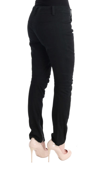 Ermanno Scervino zwarte katoenen slim-fit casual broek