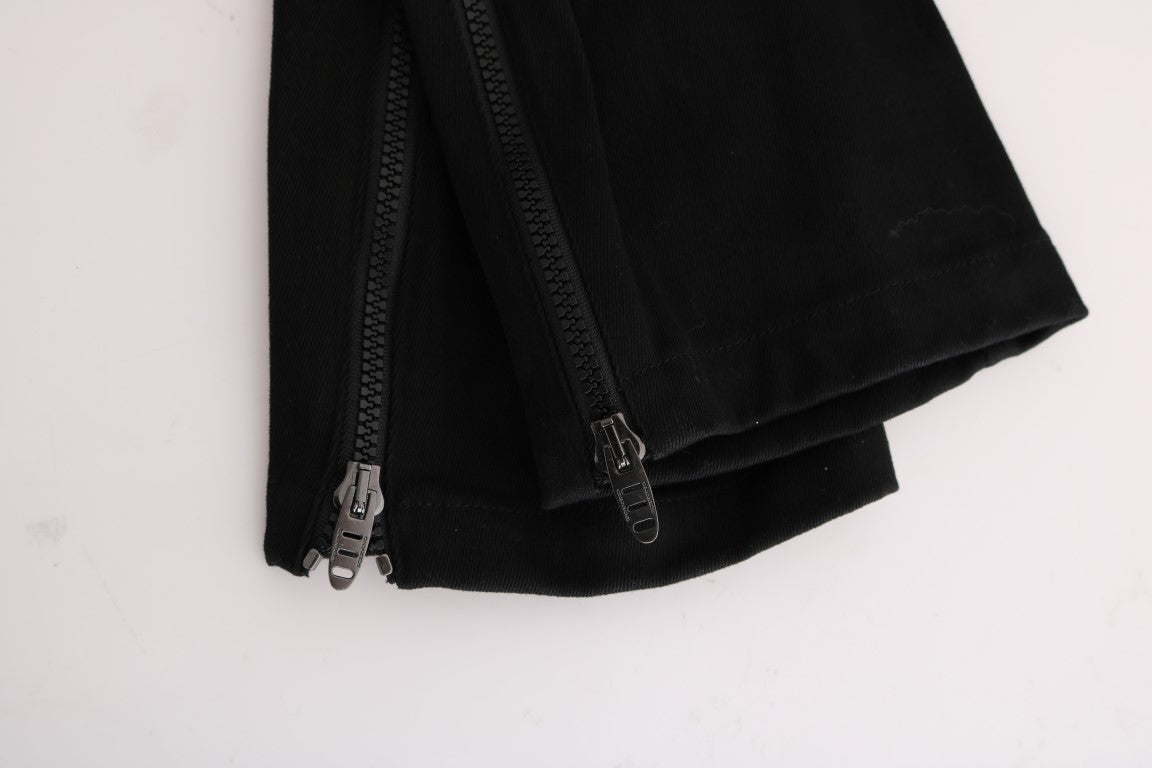Ermanno Scervino zwarte katoenen slim-fit casual broek