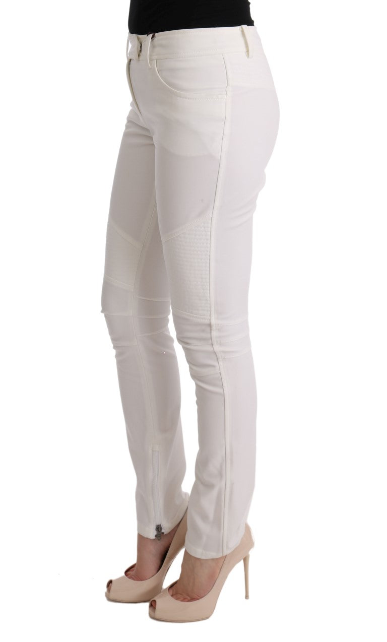 Ermanno Scervino witte katoenen slim-fit casual broek