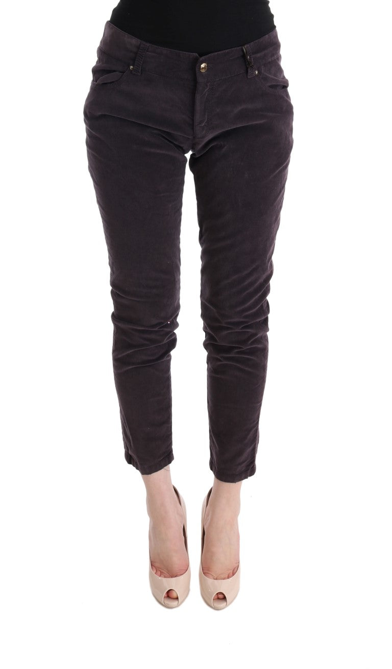 Ermanno Scervino bruine katoenen cropped casual broek