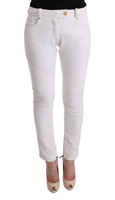 Ermanno Scervino witte katoenen slim-fit casual broek
