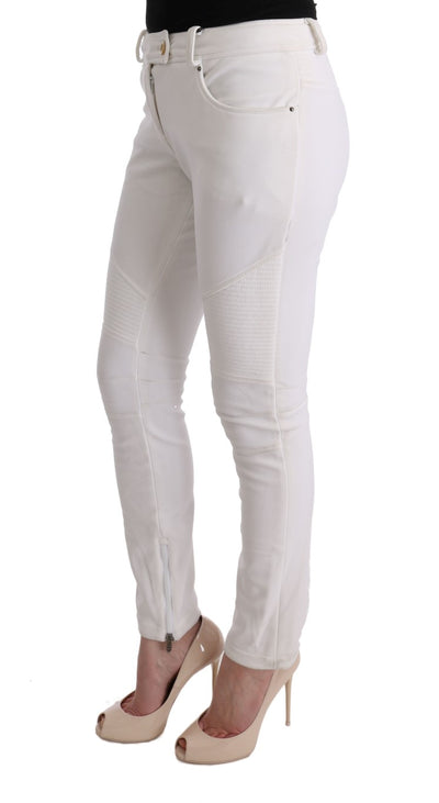 Ermanno Scervino witte katoenen slim-fit casual broek