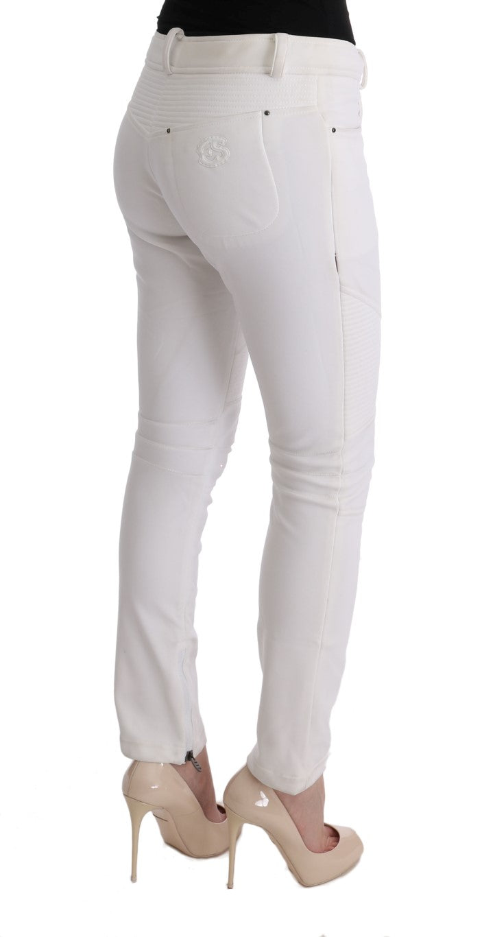 Ermanno Scervino witte katoenen slim-fit casual broek