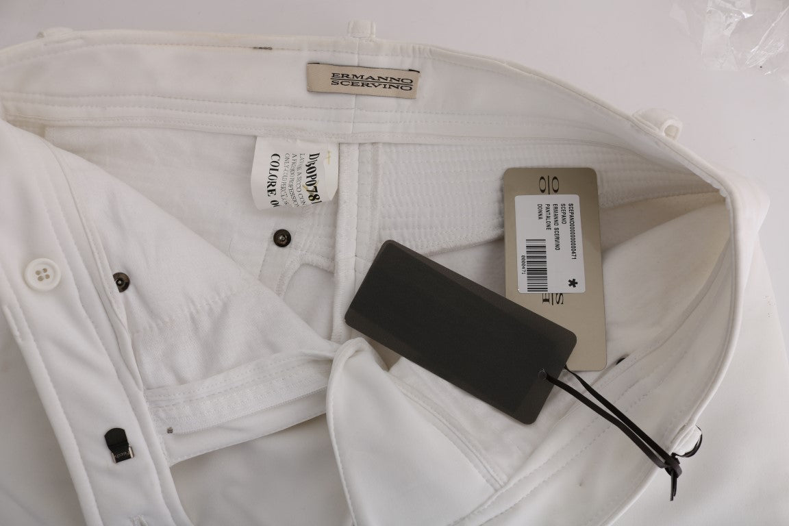 Ermanno Scervino witte katoenen slim-fit casual broek