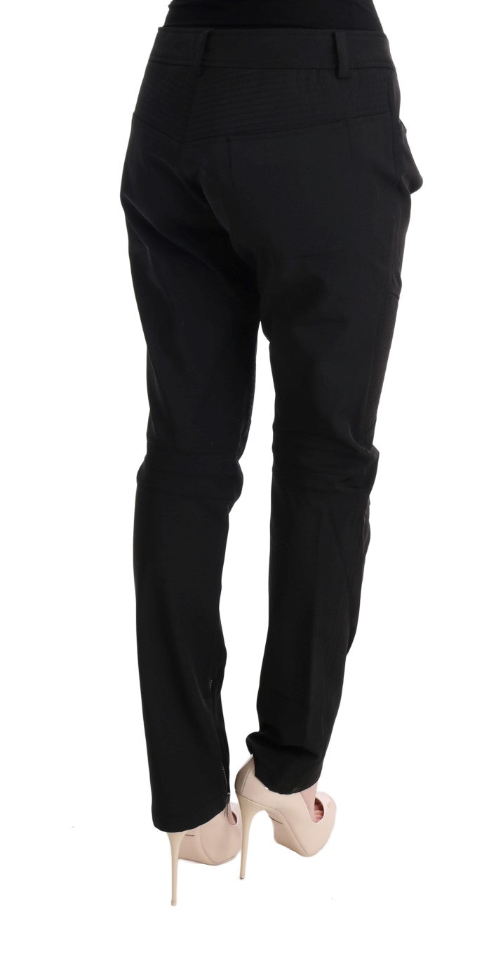 Ermanno Scervino zwarte katoenen slim-fit casual broek
