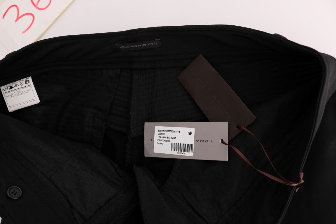 Ermanno Scervino zwarte katoenen slim-fit casual broek