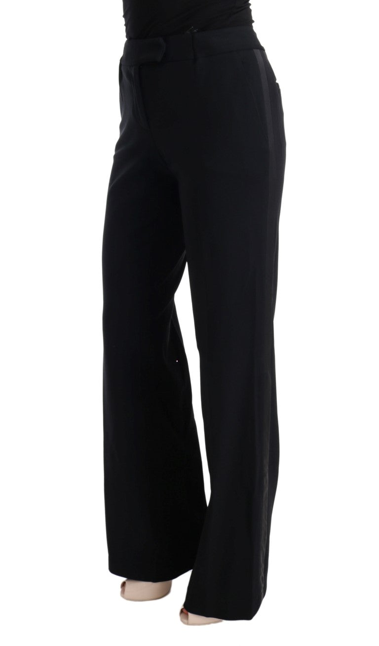 Ermanno Scervino zwarte viscose flare bootcut broek