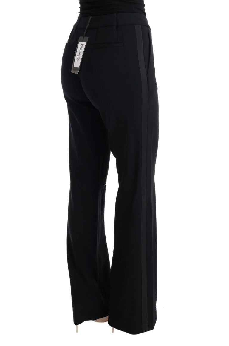 Ermanno Scervino zwarte viscose flare bootcut broek