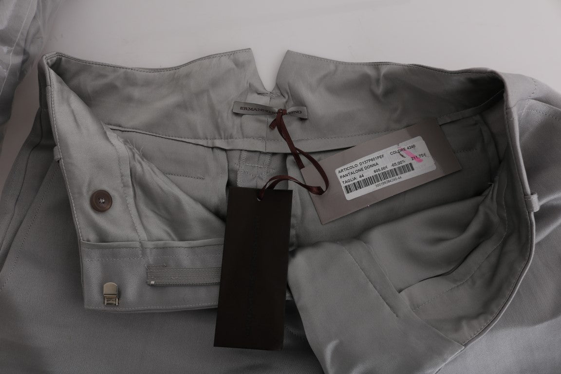 Ermanno Scervino grijze zijden cropped casual broek