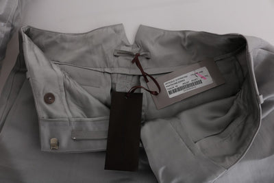 Ermanno Scervino grijze zijden cropped casual broek