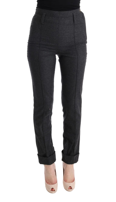 Ermanno Scervino Grijze Skinny Casual Broek van Maagdelijke Wol