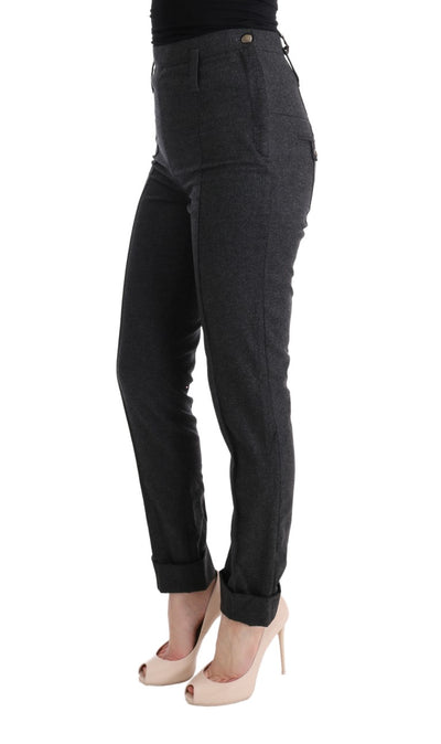 Ermanno Scervino Grijze Skinny Casual Broek van Maagdelijke Wol