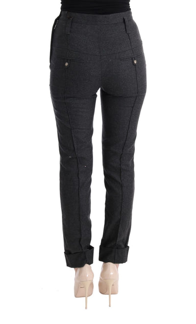 Ermanno Scervino Grijze Skinny Casual Broek van Maagdelijke Wol