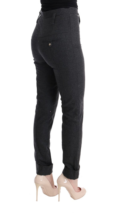 Ermanno Scervino Grijze Skinny Casual Broek van Maagdelijke Wol