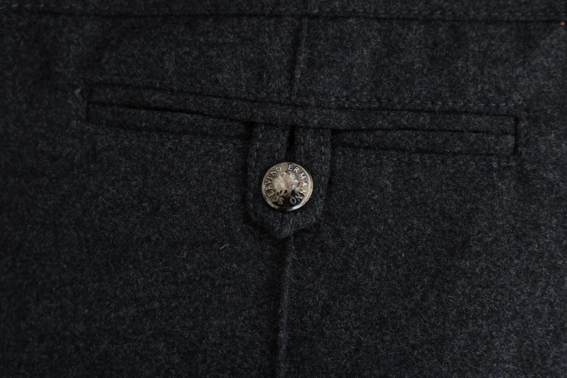 Ermanno Scervino Grijze Skinny Casual Broek van Maagdelijke Wol