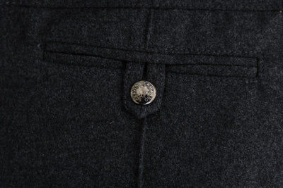 Ermanno Scervino Grijze Skinny Casual Broek van Maagdelijke Wol