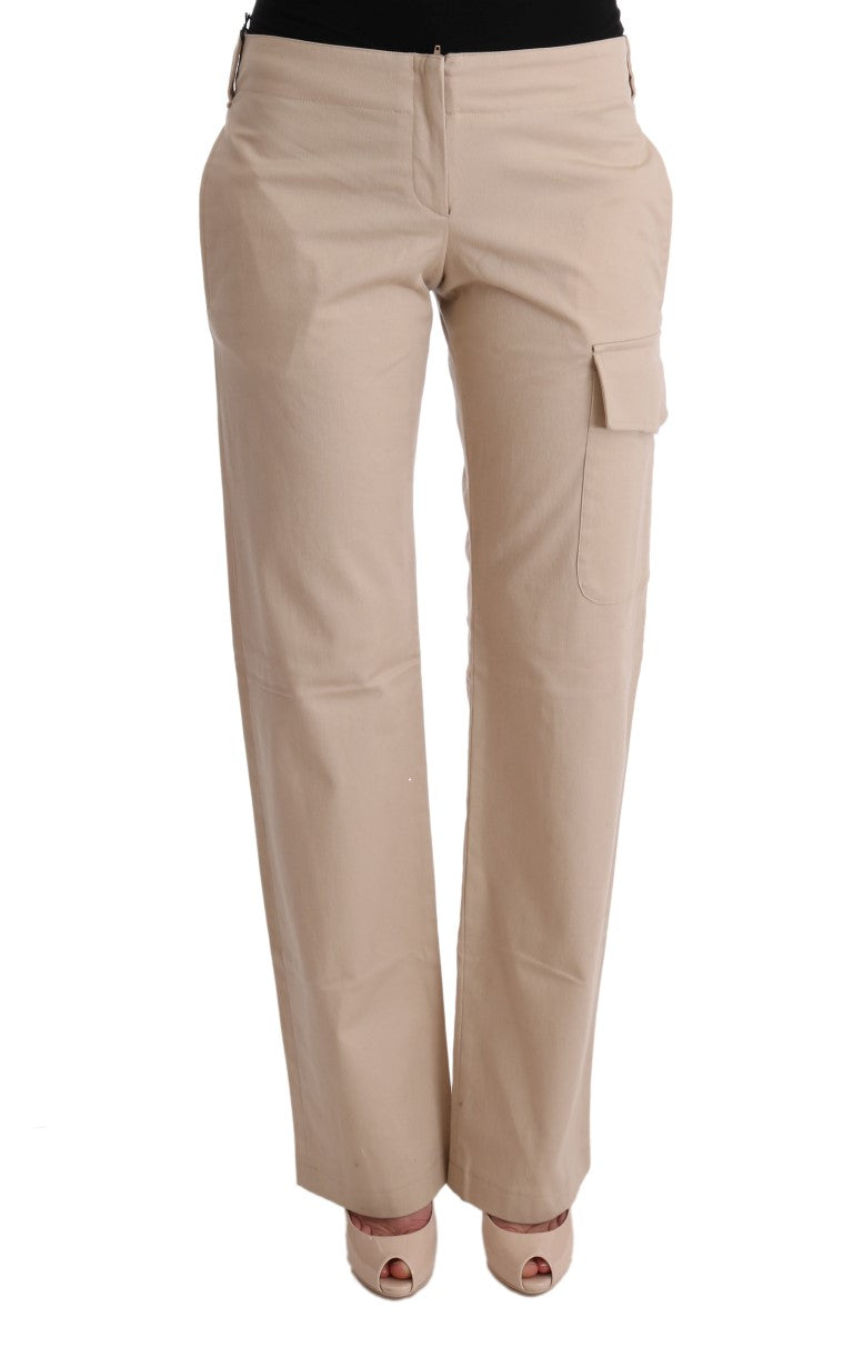Ermanno Scervino Beige katoenwollen regular fit broek