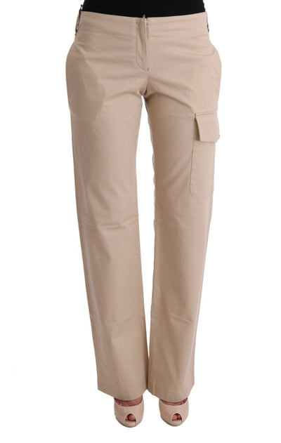 Ermanno Scervino Beige katoenwollen regular fit broek