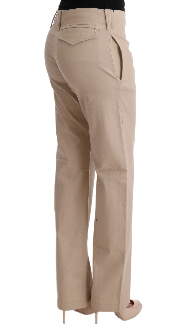 Ermanno Scervino Beige katoenwollen regular fit broek