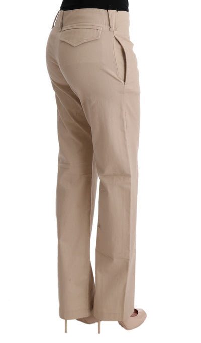 Ermanno Scervino Beige katoenwollen regular fit broek