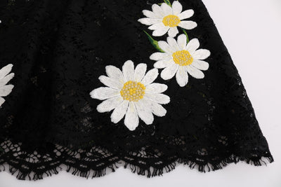 Robe Sicile en dentelle florale noire à motif camomille Dolce &amp; Gabbana