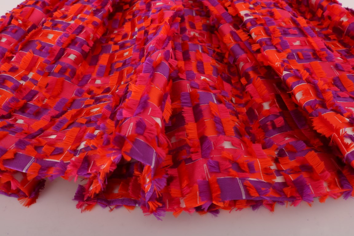 Robe trapèze rose à motifs Dolce &amp; Gabbana au-dessus du genou