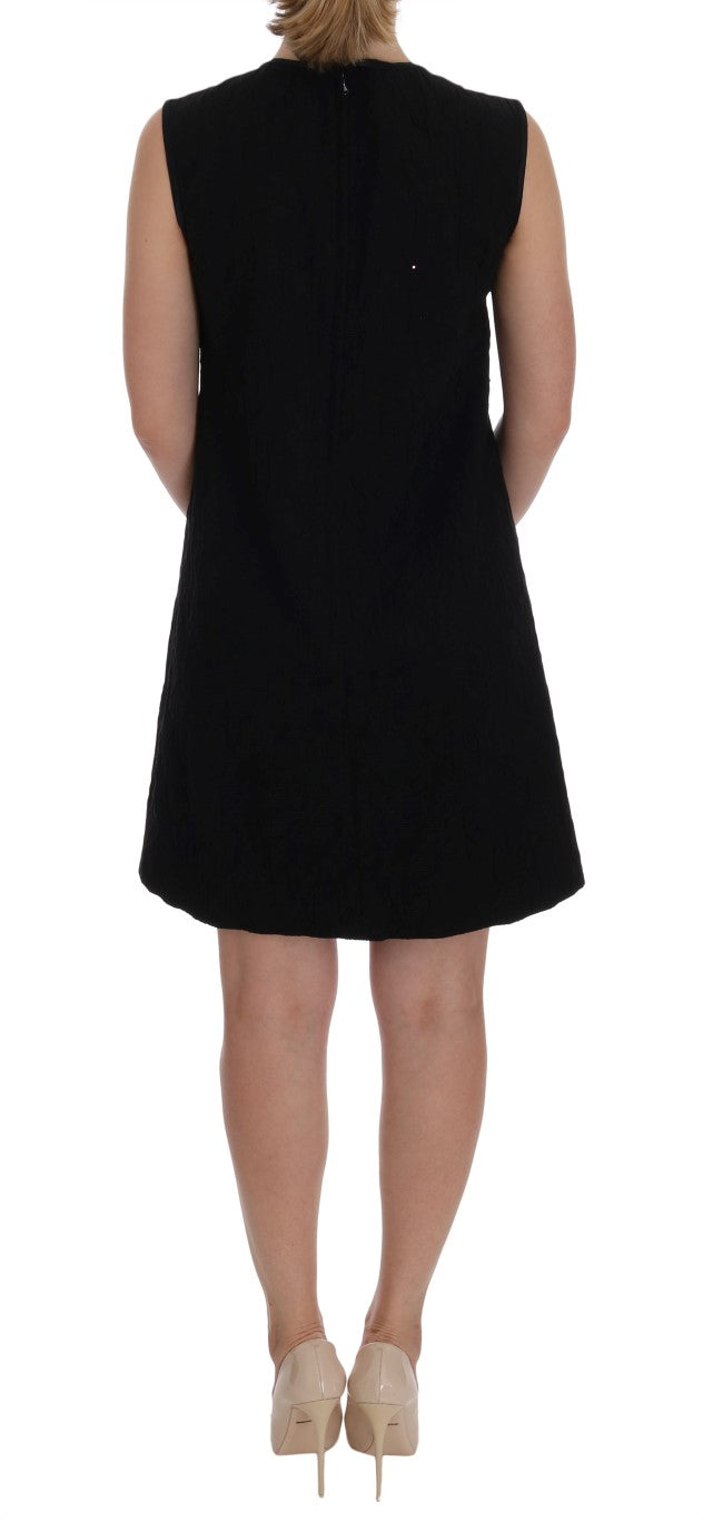 Robe droite noire San Valentino en cristal Dolce &amp; Gabbana
