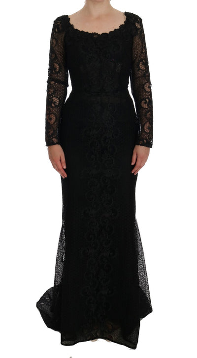 Robe fourreau noire à fleurs Dolce &amp; Gabbana 