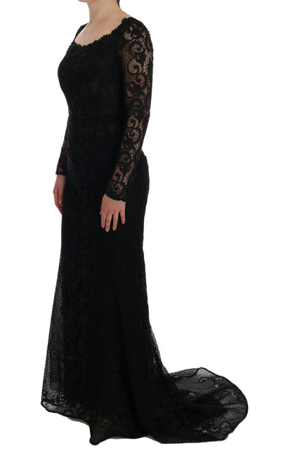 Robe fourreau noire à fleurs Dolce &amp; Gabbana 