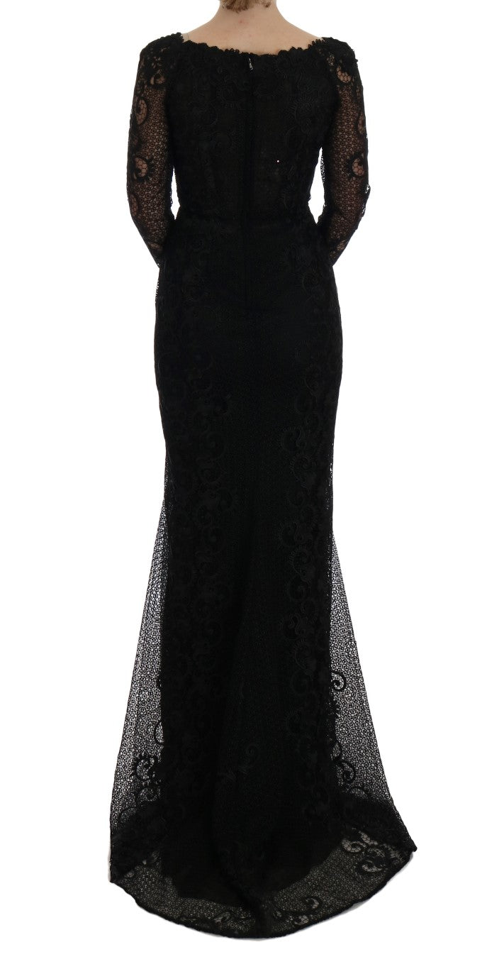 Robe fourreau noire à fleurs Dolce &amp; Gabbana 