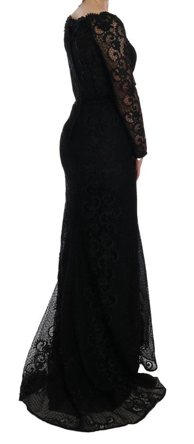 Robe fourreau noire à fleurs Dolce &amp; Gabbana 
