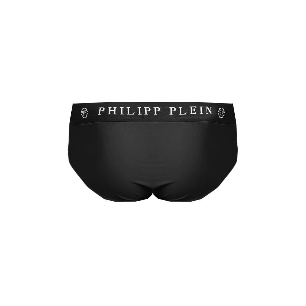 Philipp Plein Zwarte Polyamide Zwembroek voor Heren