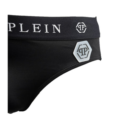 Philipp Plein Zwarte Polyamide Zwembroek voor Heren