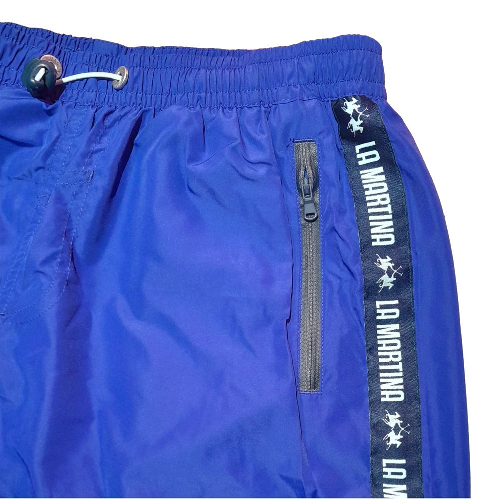 La Martina Blauwe Polyester Zwembroek voor Heren