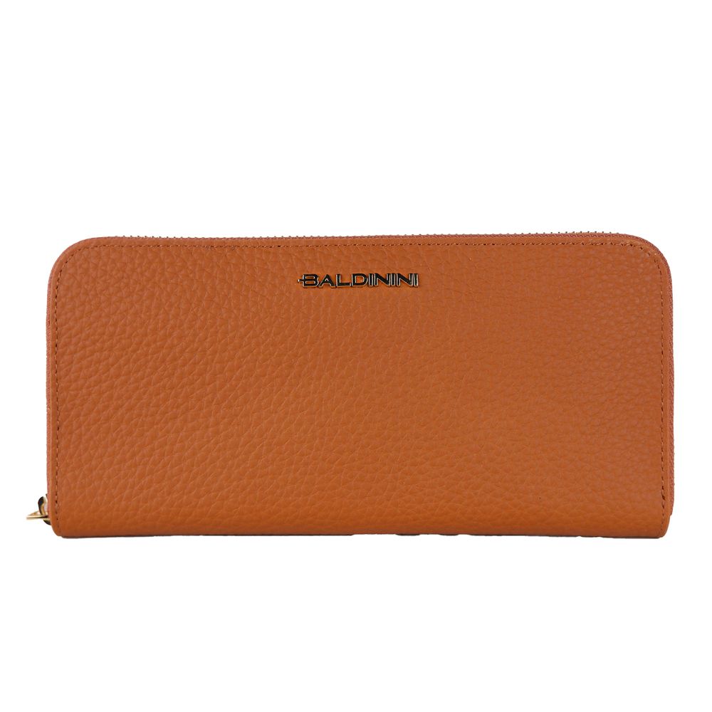 Baldinini Trend Elegante oranje leren portemonnee met rits