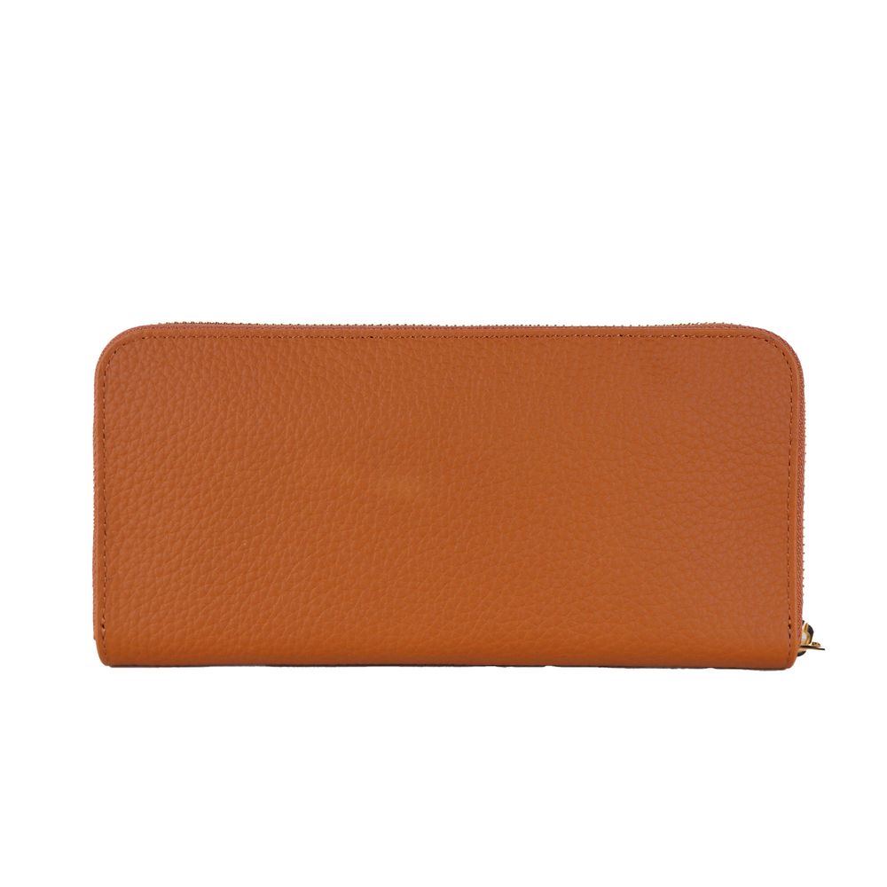 Baldinini Trend Elegante oranje leren portemonnee met rits