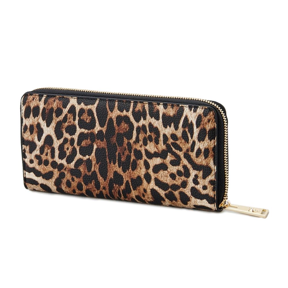 Plein Sport Strakke Designer Rits Portemonnee met Gouden Accenten