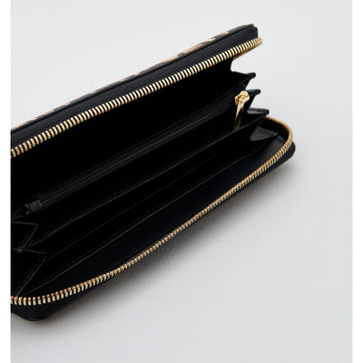 Plein Sport Strakke Designer Rits Portemonnee met Gouden Accenten