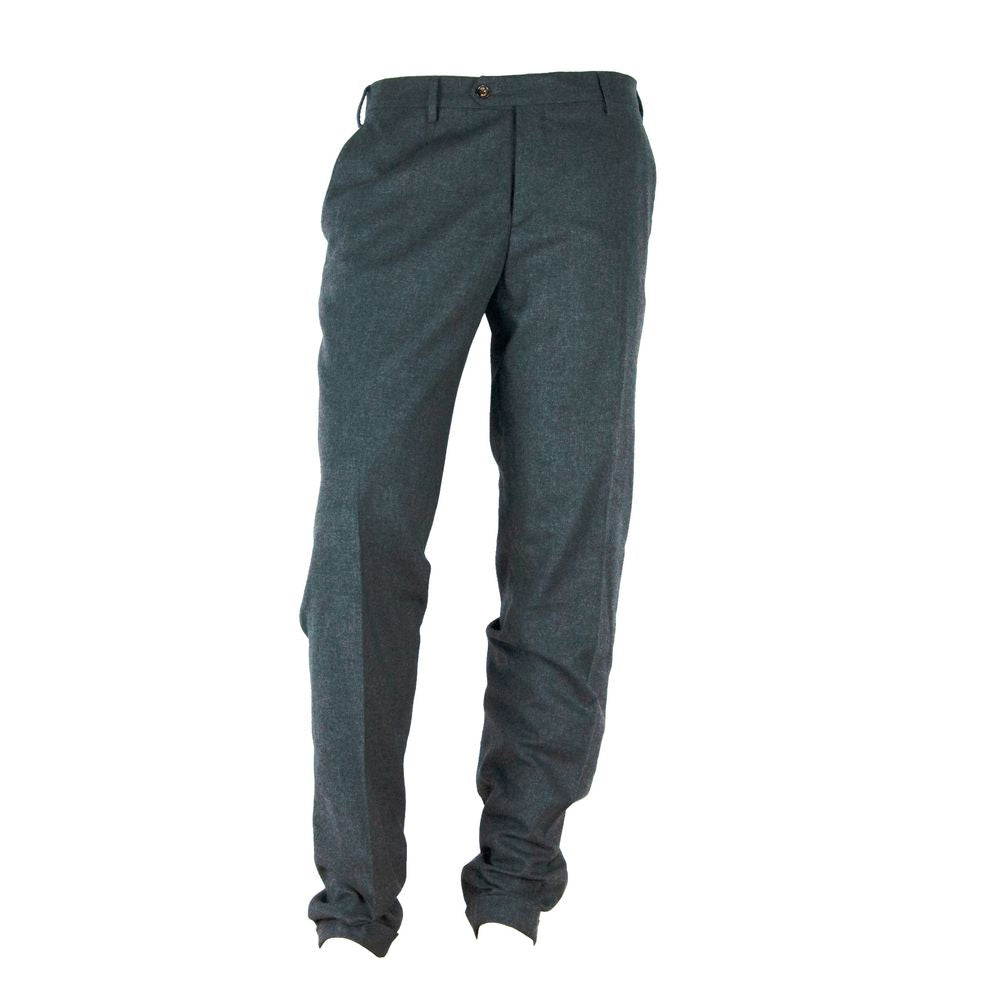 Elegante, op maat gemaakte grijze winterbroek, gemaakt in Italië