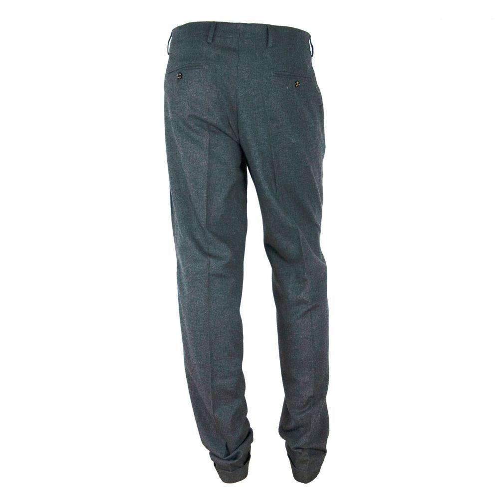 Elegante, op maat gemaakte grijze winterbroek, gemaakt in Italië