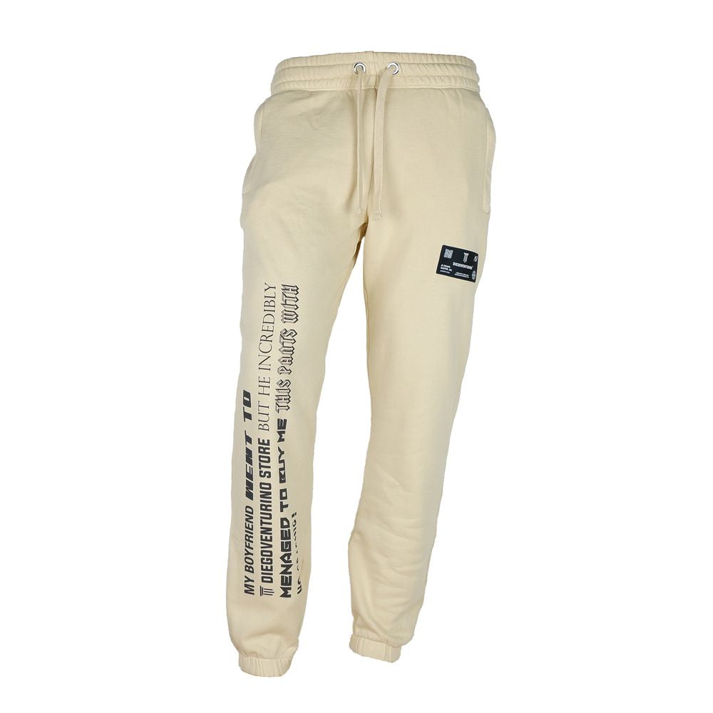 Diego Venturino beige katoenen trainingsbroek voor heren