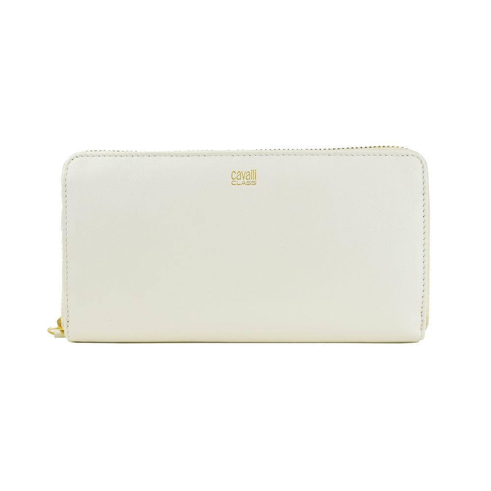 Cavalli Class Witte Kalfsleren Dames Portemonnee