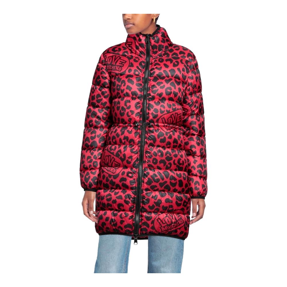 Love Moschino Chic Leopard Print Lange Donsjas